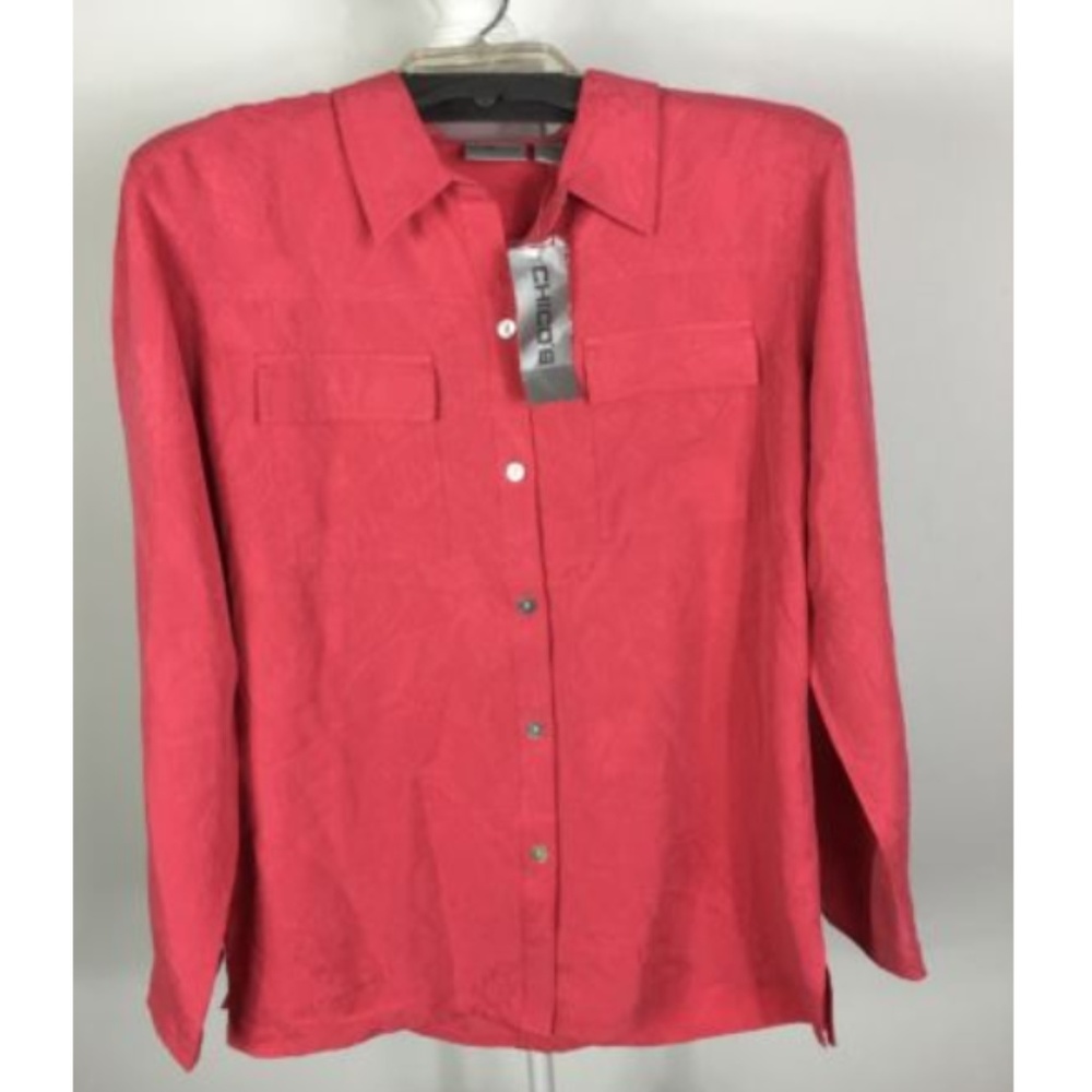 chico’s Blouses silk bloom catalina Pink